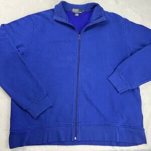 Polo Ralph Lauren Vintage Blue Zip Up Sweatshirt Men's size Large